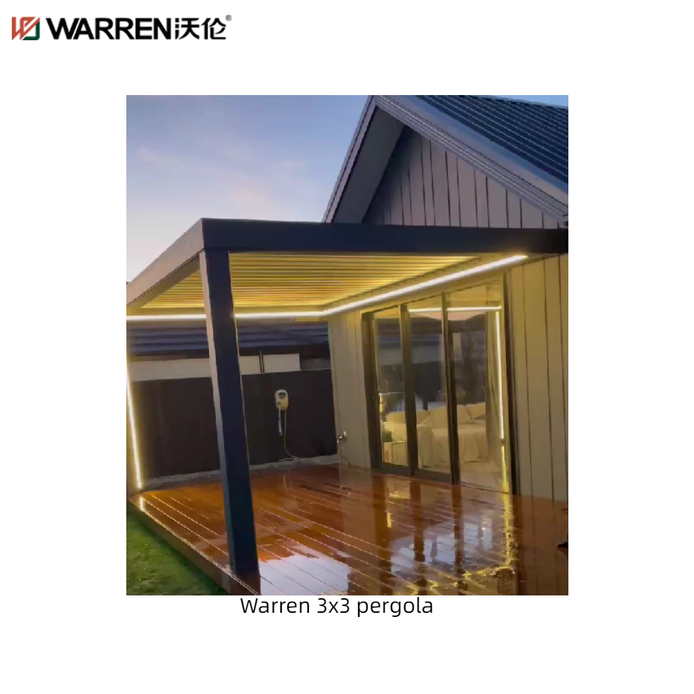 Warren 3x3 Pergola With Metal Louvered Roof Outdoor Waterproof