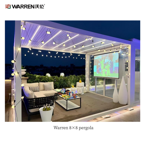 Warren 8x8 garden pergola with aluminum alloy white canopy