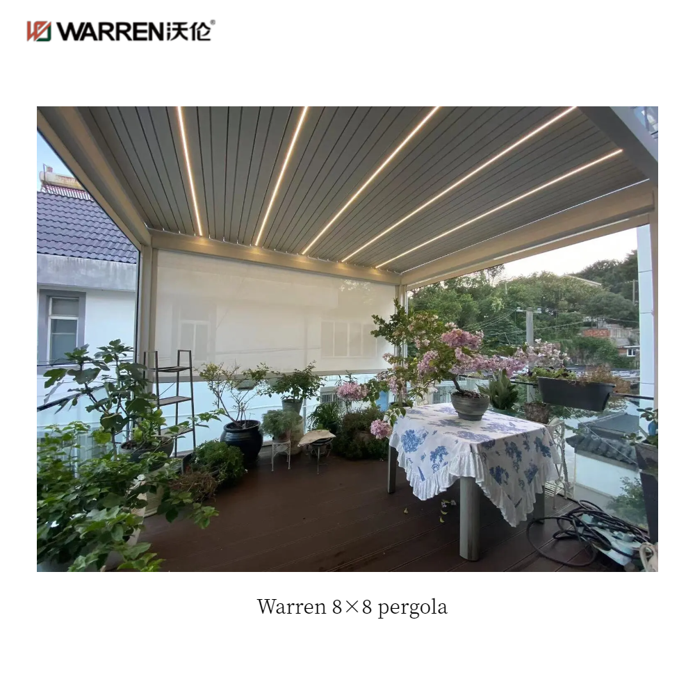 Warren 8x8 garden pergola with aluminum alloy white canopy