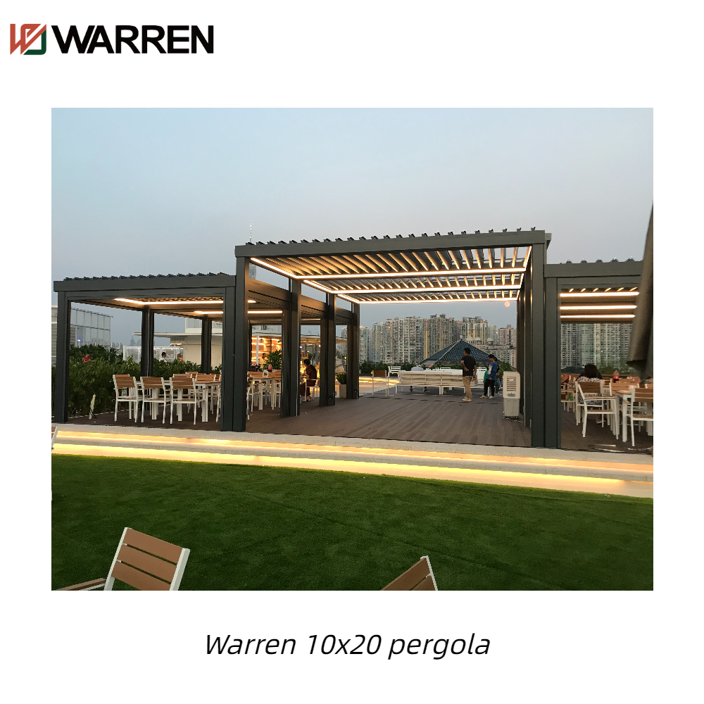 Warren 10x20 louvered pergola with aluminum canopy roof