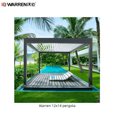 Warren 12x14 Pergola With Waterproof Roof Outdoor Aluminum