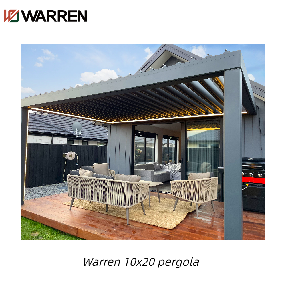 Warren 10x20 louvered pergola with aluminum canopy roof