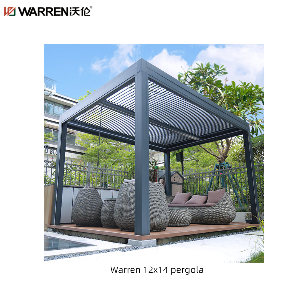 Warren 12x14 Pergola With Waterproof Roof Outdoor Aluminum