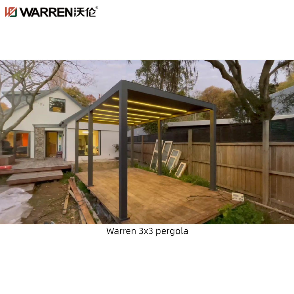 Warren 3x3 Pergola With Metal Louvered Roof Outdoor Waterproof