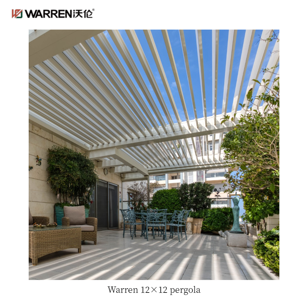Warren 12x12 deck pergola with aluminum alloy louvered roof