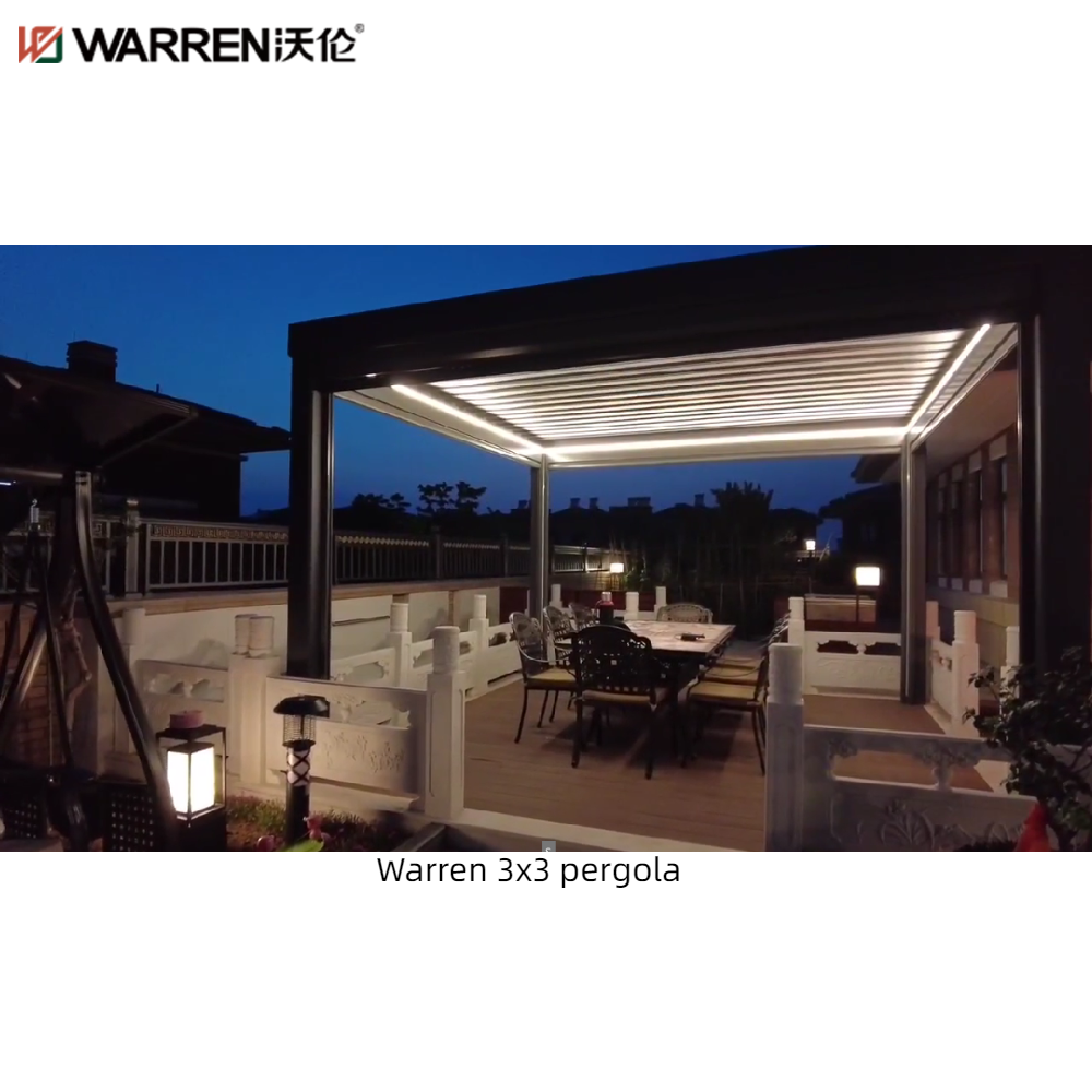 Warren 3x3 Pergola With Metal Louvered Roof Outdoor Waterproof