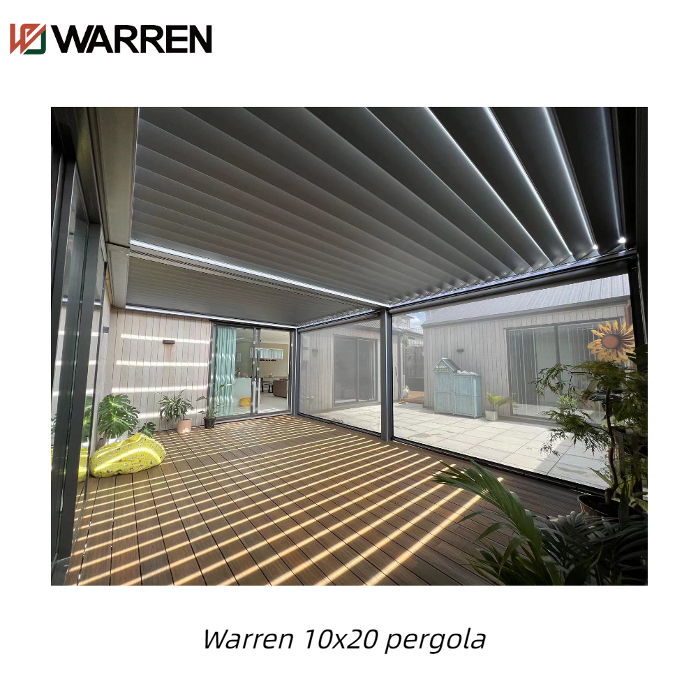 Warren 10x20 louvered pergola with aluminum canopy roof