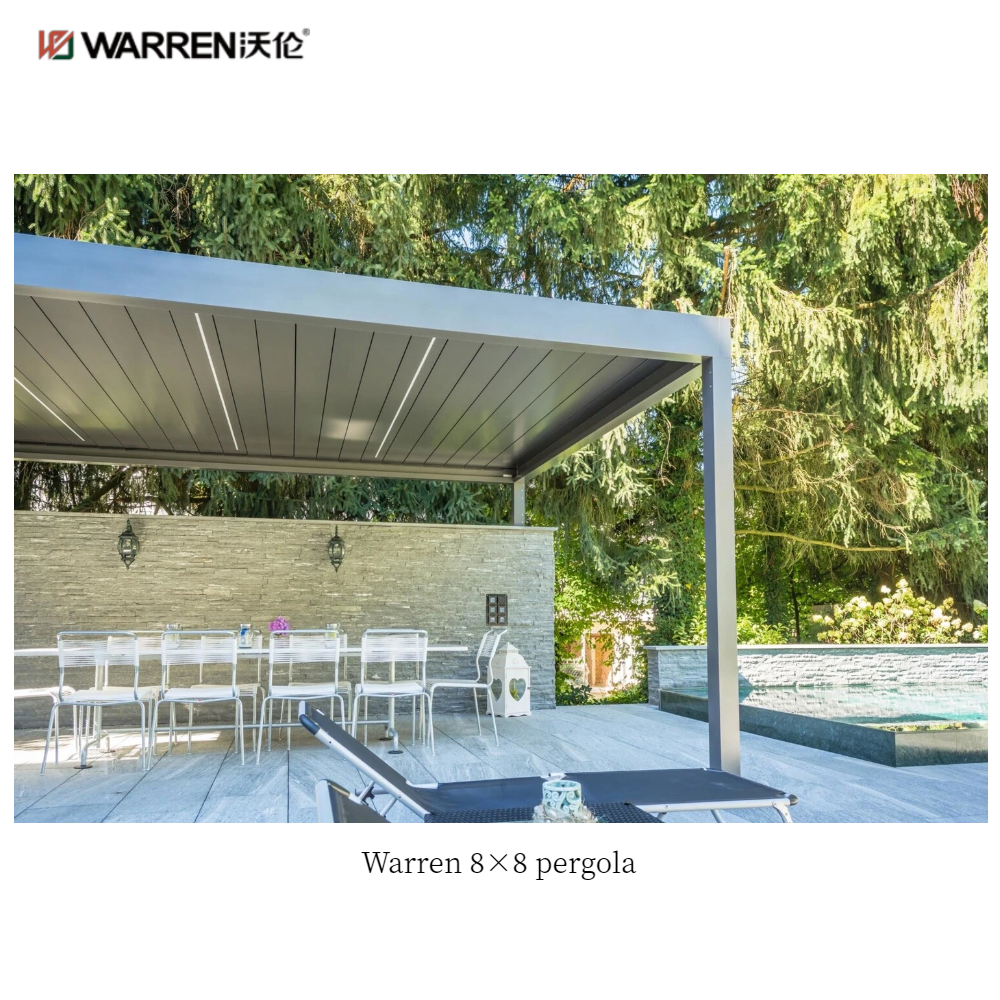 Warren 8x8 garden pergola with aluminum alloy white canopy