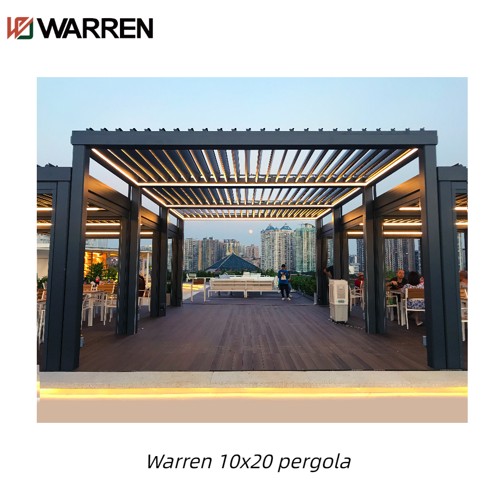Warren 10x20 louvered pergola with aluminum canopy roof