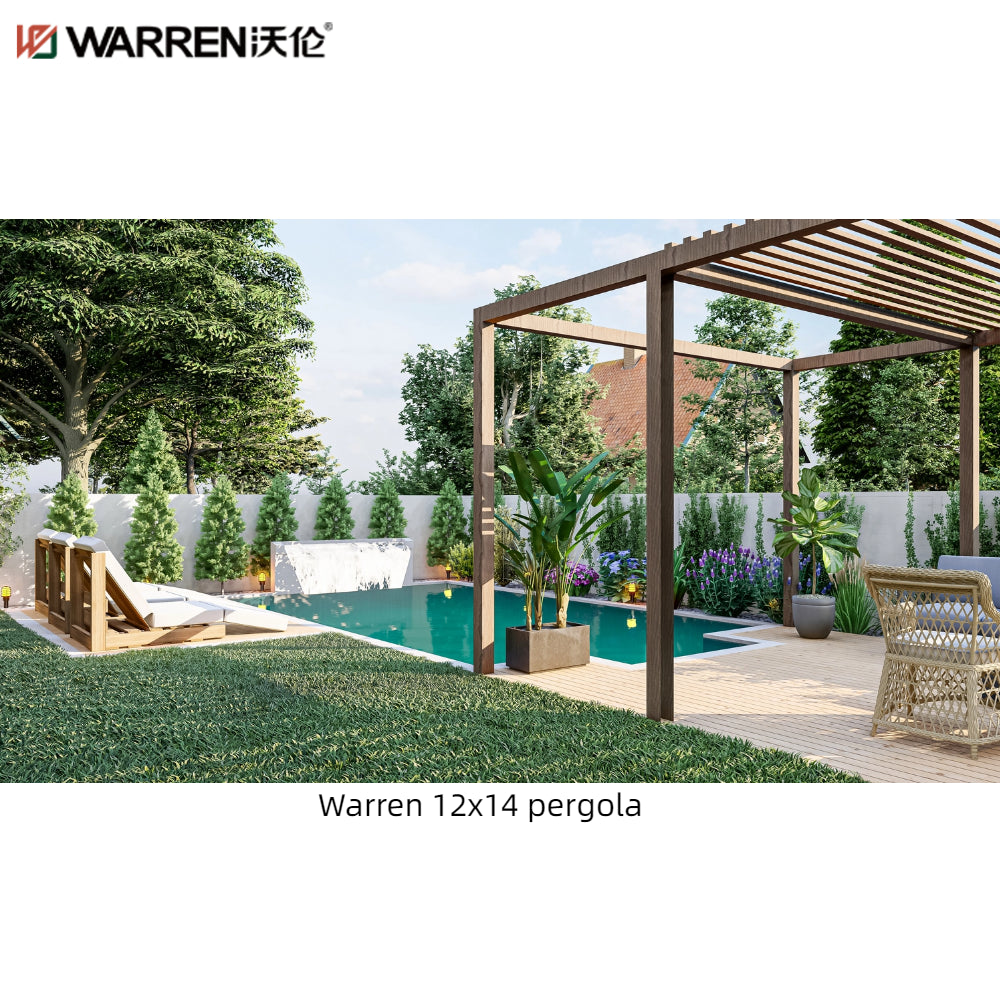 Warren 12x14 Pergola With Waterproof Roof Outdoor Aluminum