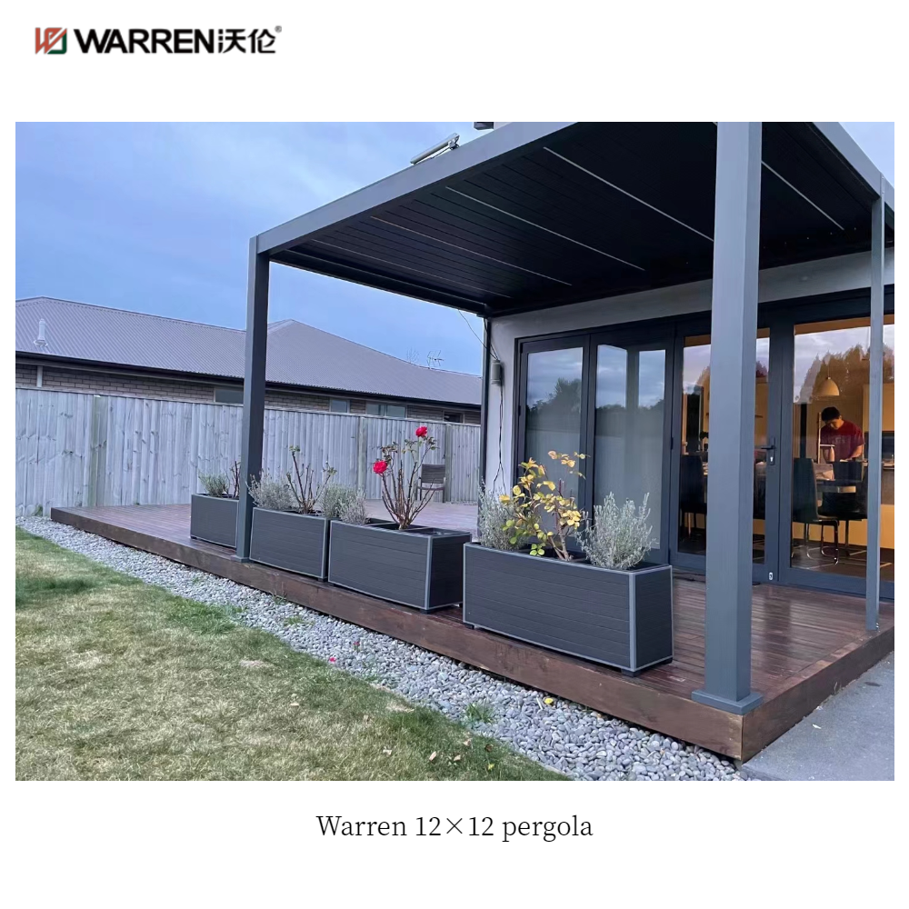 Warren 12x12 deck pergola with aluminum alloy louvered roof