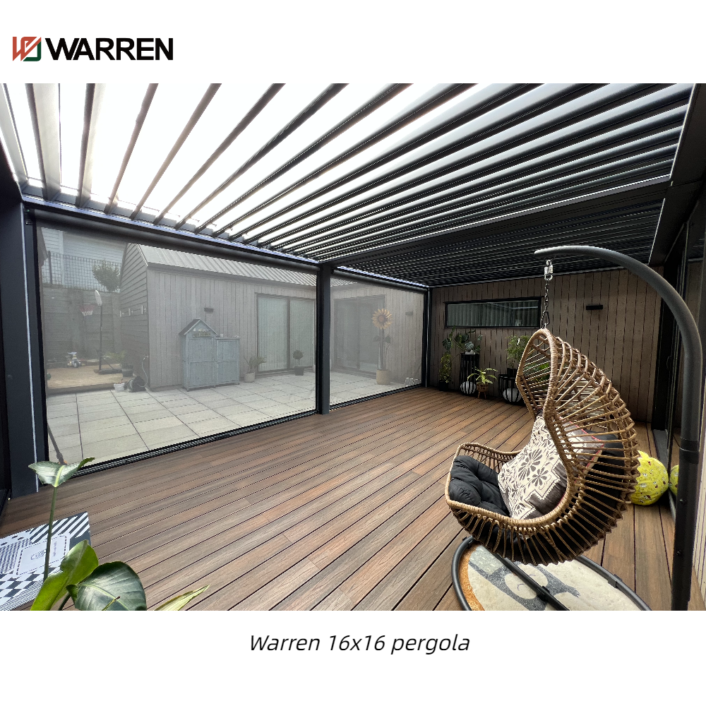 Warren 16x16 metal pergola for garden gazebo with roof canopy