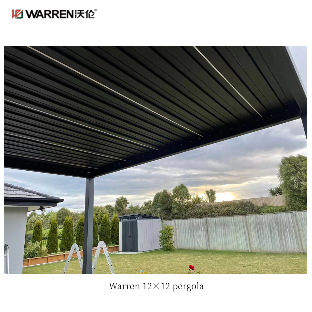 Warren 12x12 deck pergola with aluminum alloy louvered roof