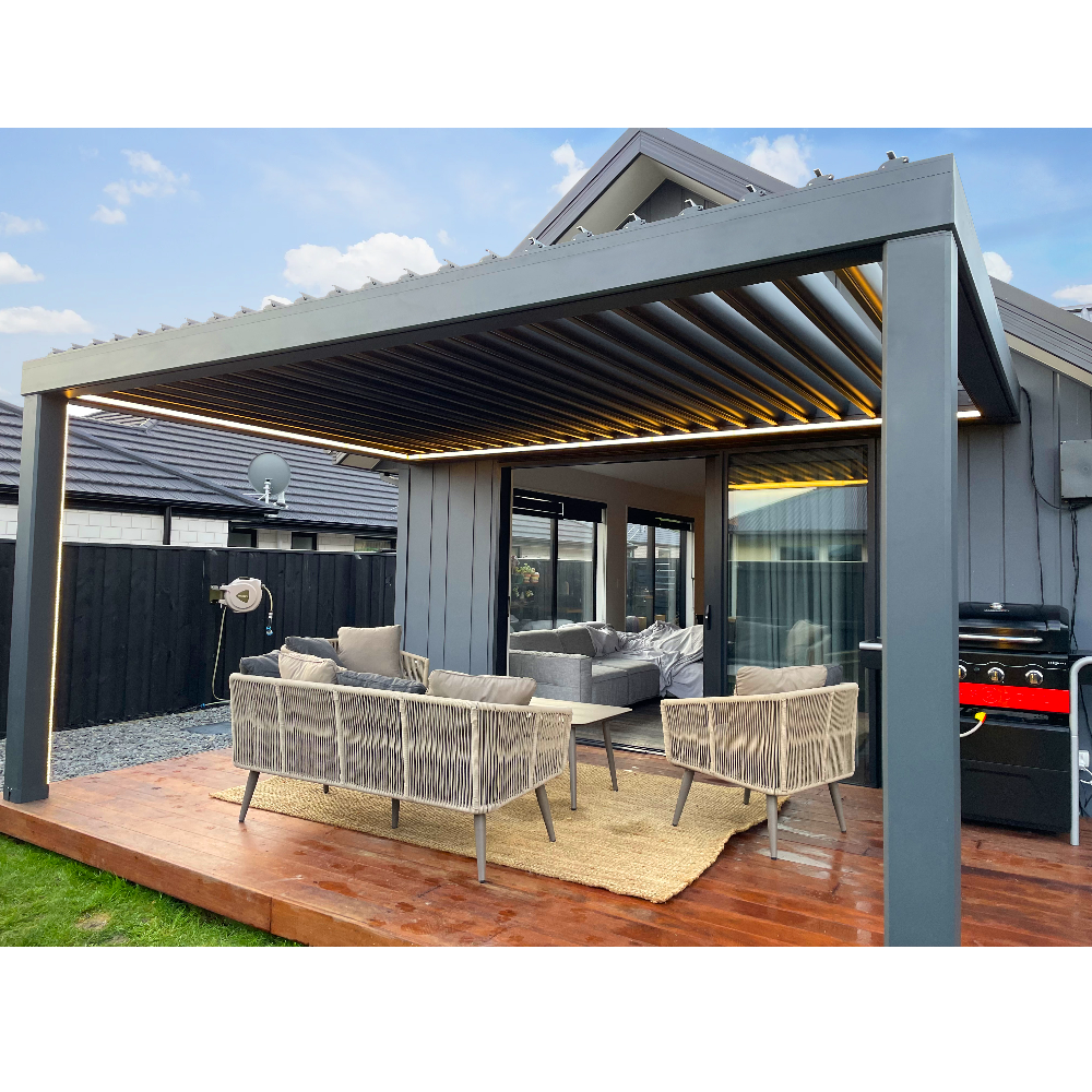 Warren 16x16 metal pergola for garden gazebo with roof canopy