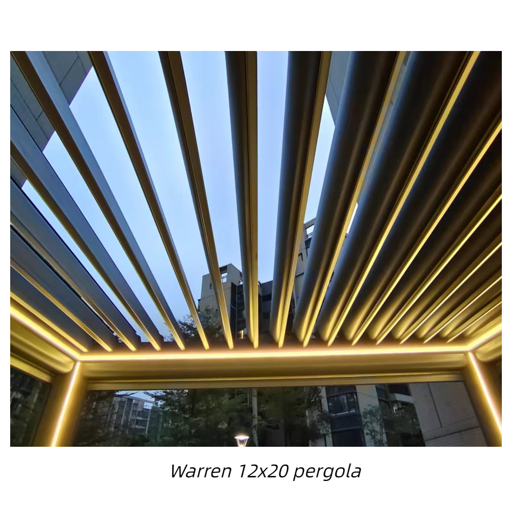 Warren 12x20 aluminum pergola with patio outdoor gazebo