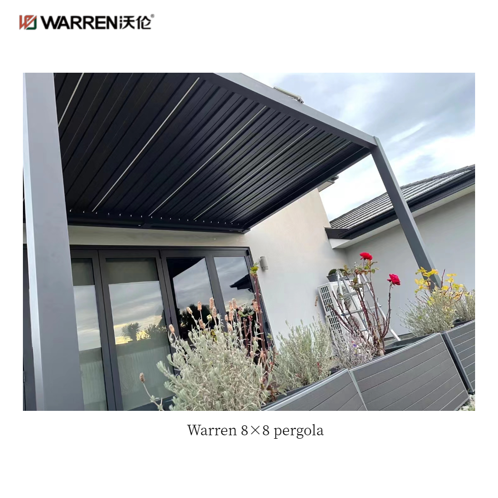 Warren 8x8 garden pergola with aluminum alloy white canopy