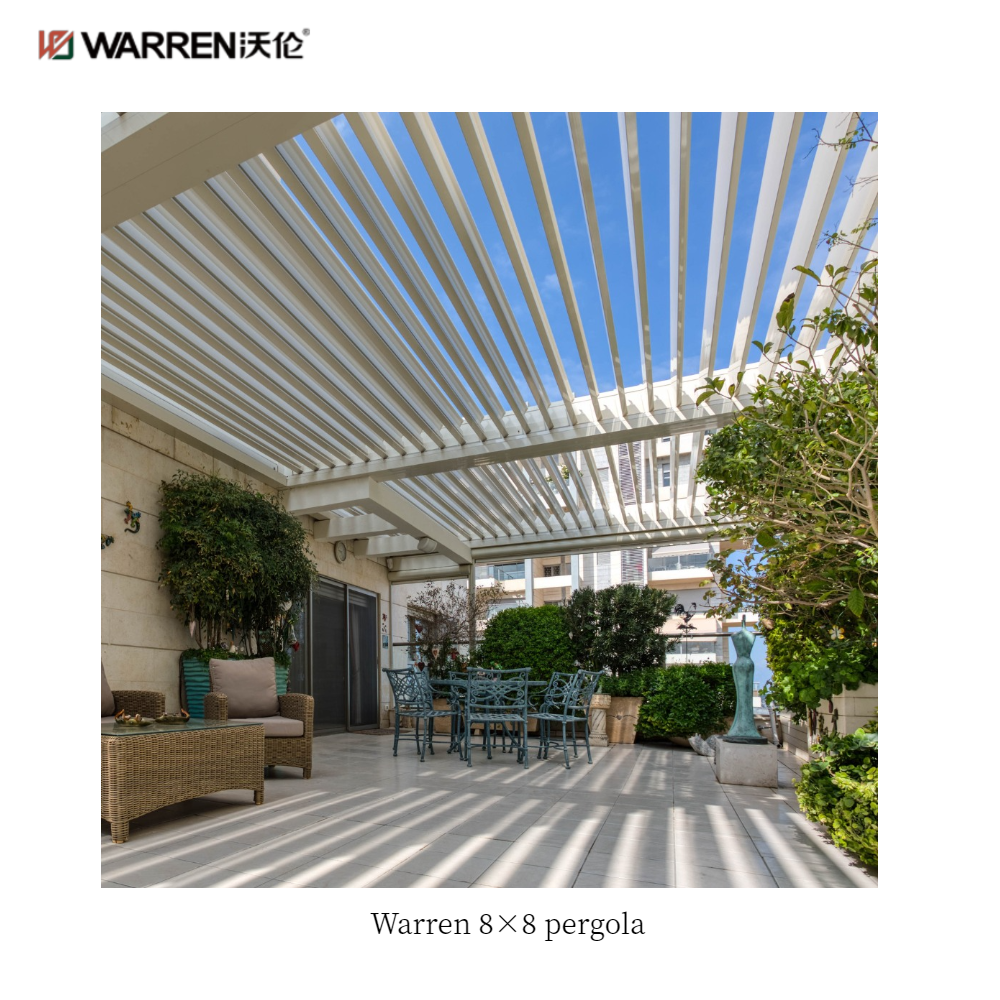 Warren 8x8 garden pergola with aluminum alloy white canopy