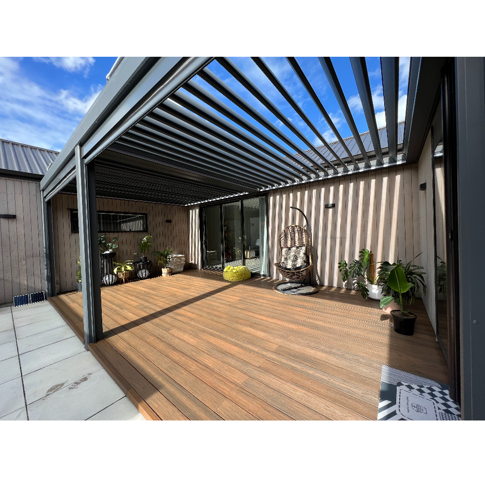 Warren 16x16 metal pergola for garden gazebo with roof canopy