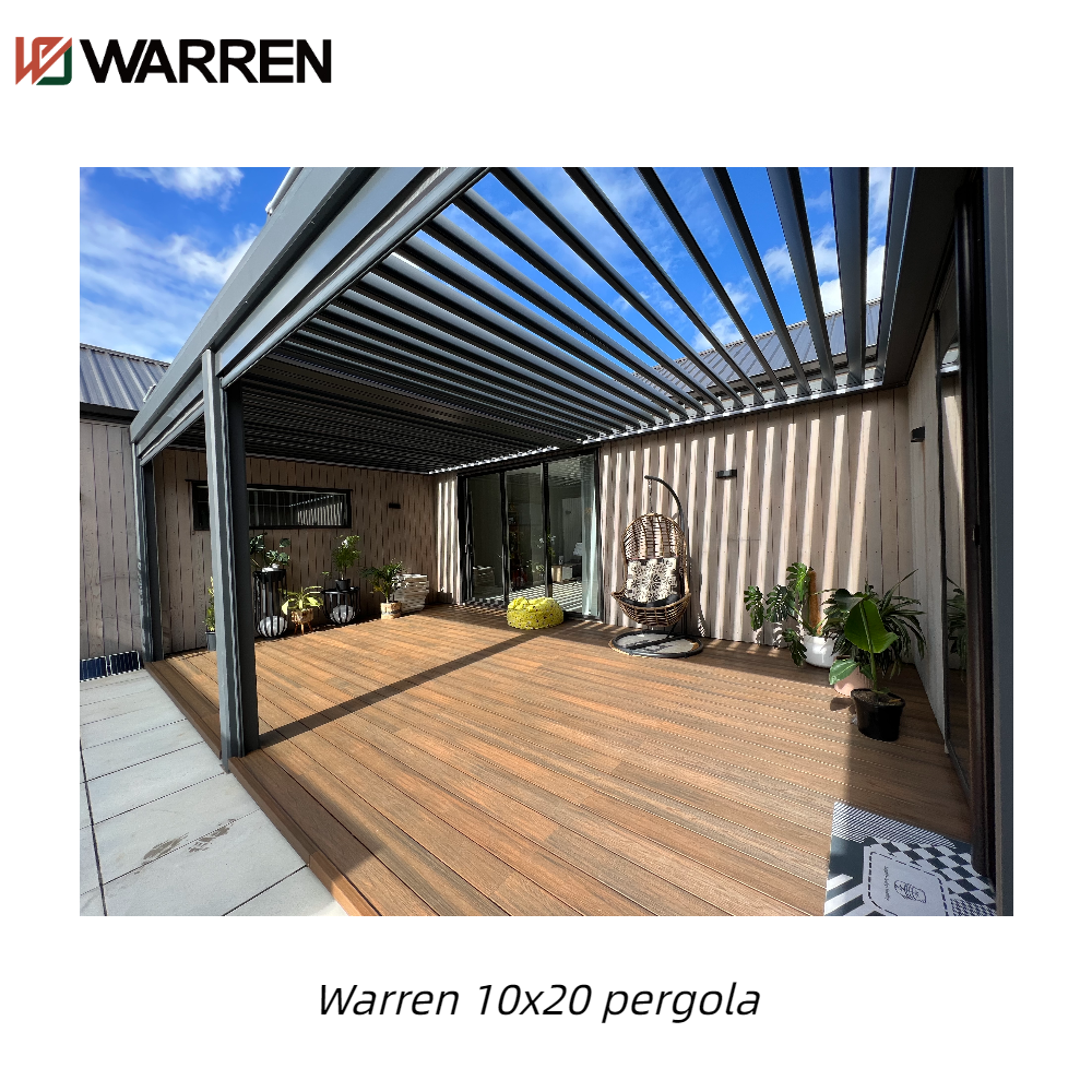 Warren 10x20 louvered pergola with aluminum canopy roof