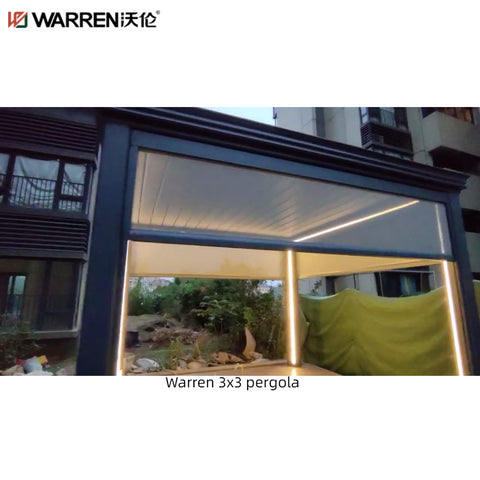 Warren 3x3 Pergola With Metal Louvered Roof Outdoor Waterproof