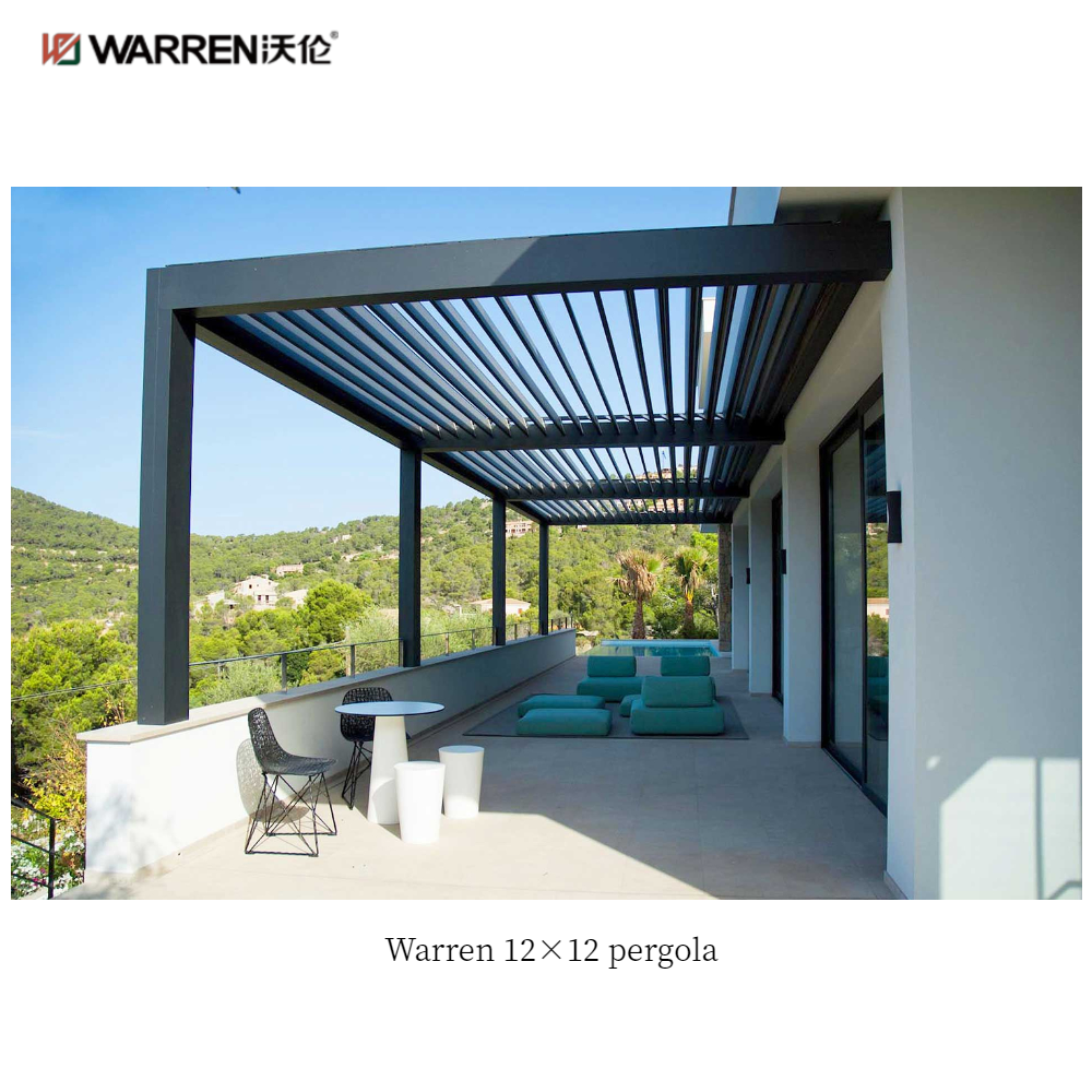 Warren 12x12 deck pergola with aluminum alloy louvered roof