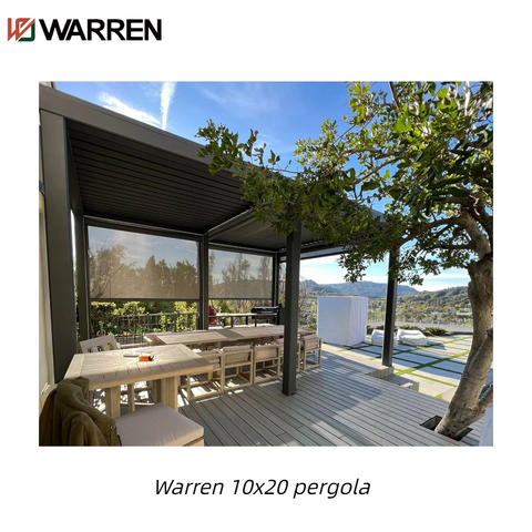 Warren 10x20 louvered pergola with aluminum canopy roof