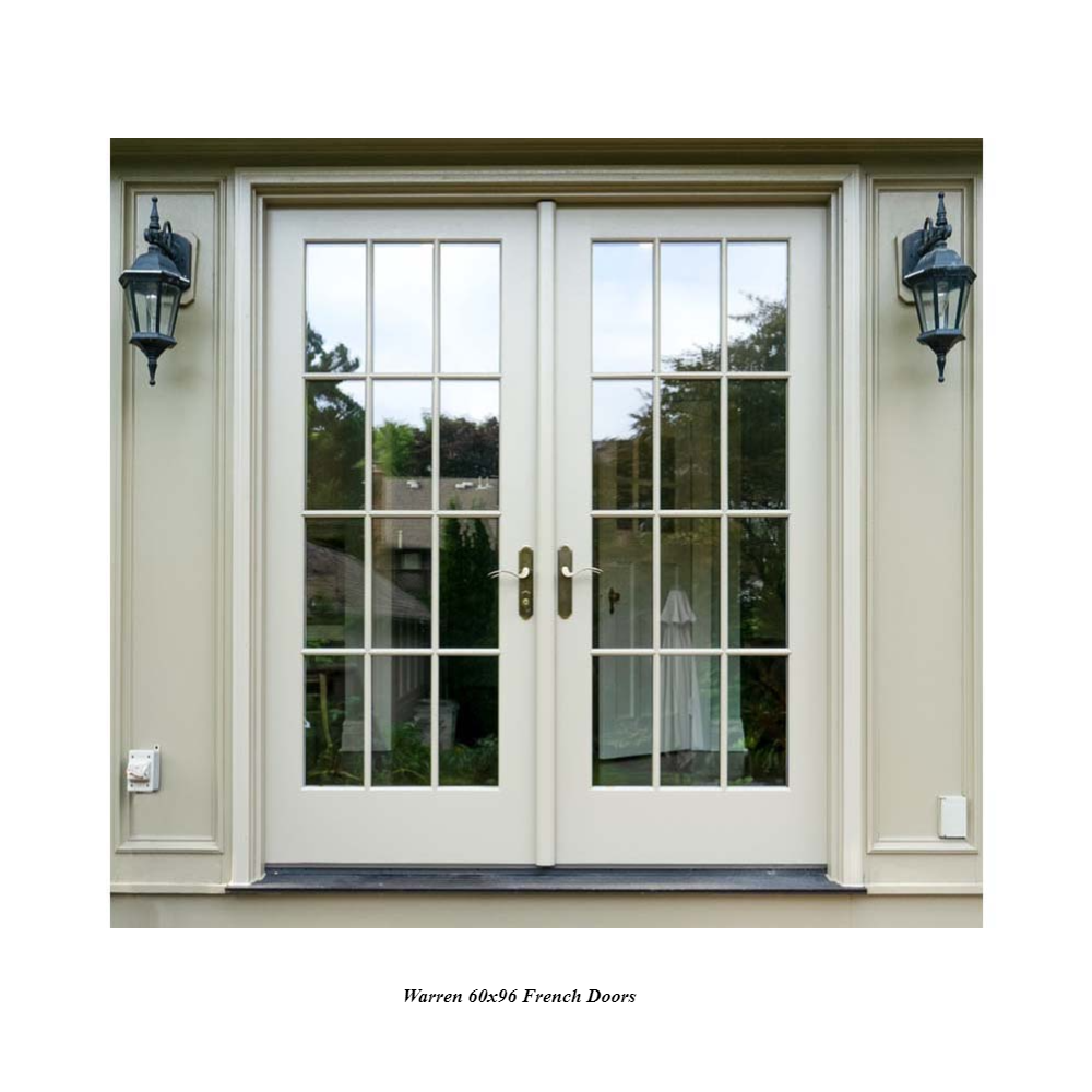 Warren 60x96 Exterior Double French Door With Modern Indoors Glass Double Doors