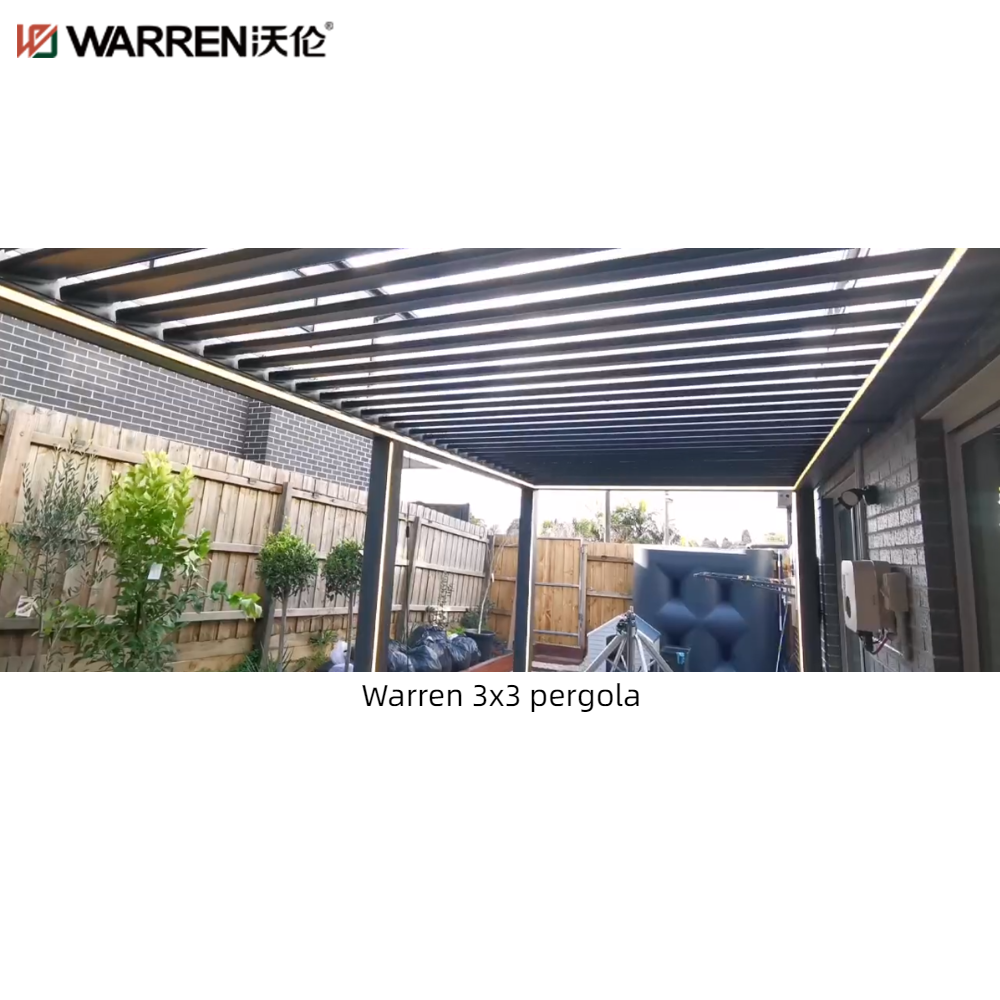 Warren 3x3 Pergola With Metal Louvered Roof Outdoor Waterproof