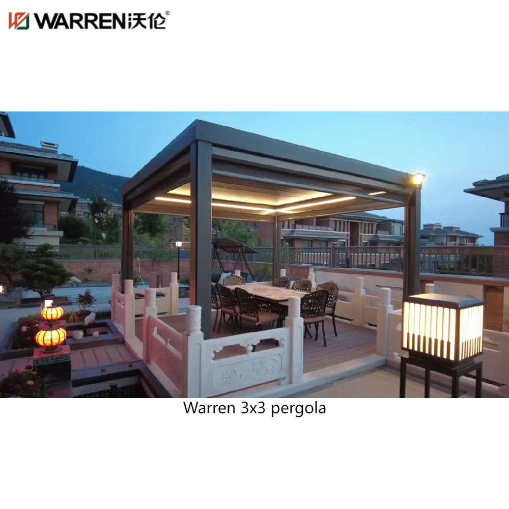 Warren 3x3 Pergola With Metal Louvered Roof Outdoor Waterproof