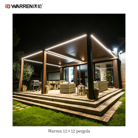 Warren 12x12 deck pergola with aluminum alloy louvered roof