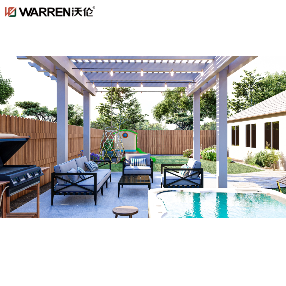 Warren 10x14 roofed pergola with patio aluminum canopy gazebo