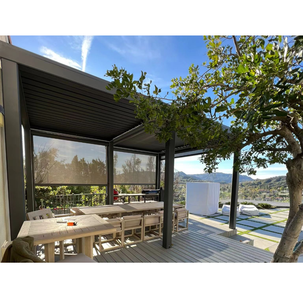 Warren 16x16 metal pergola for garden gazebo with roof canopy