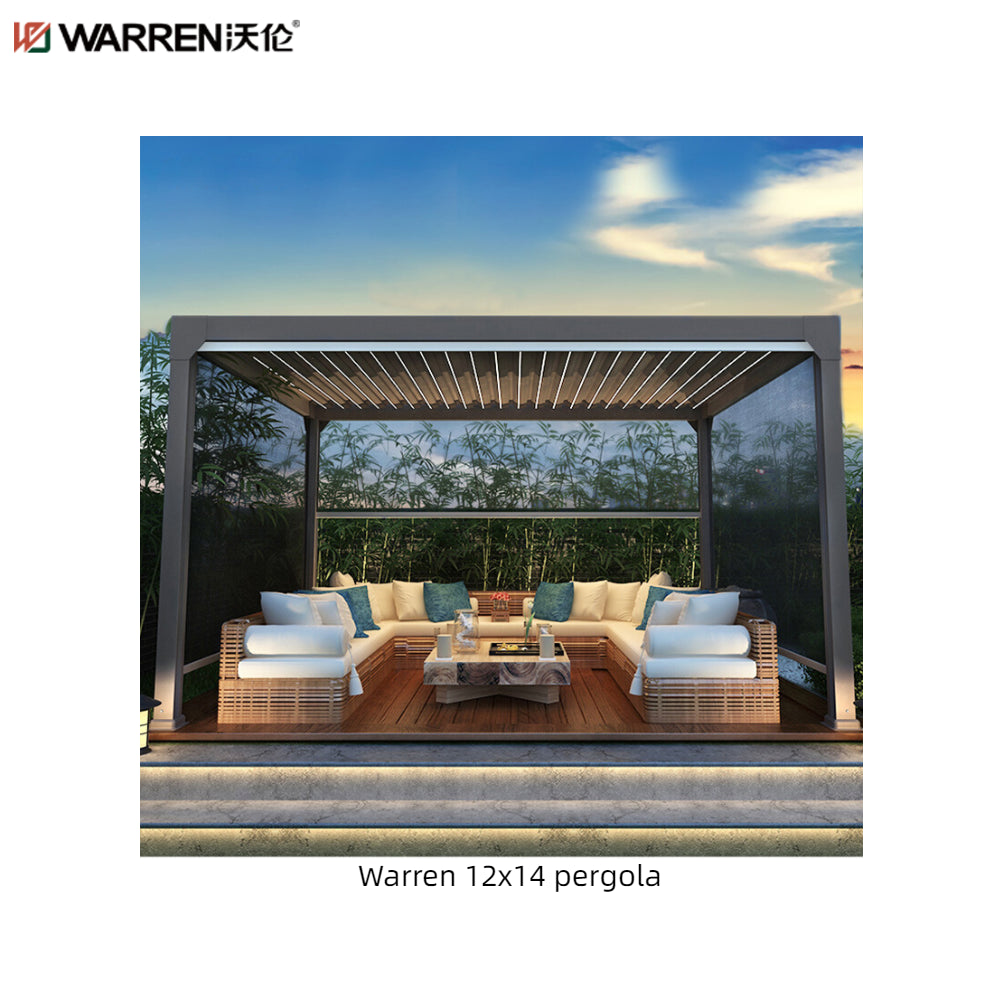 Warren 12x14 Pergola With Waterproof Roof Outdoor Aluminum