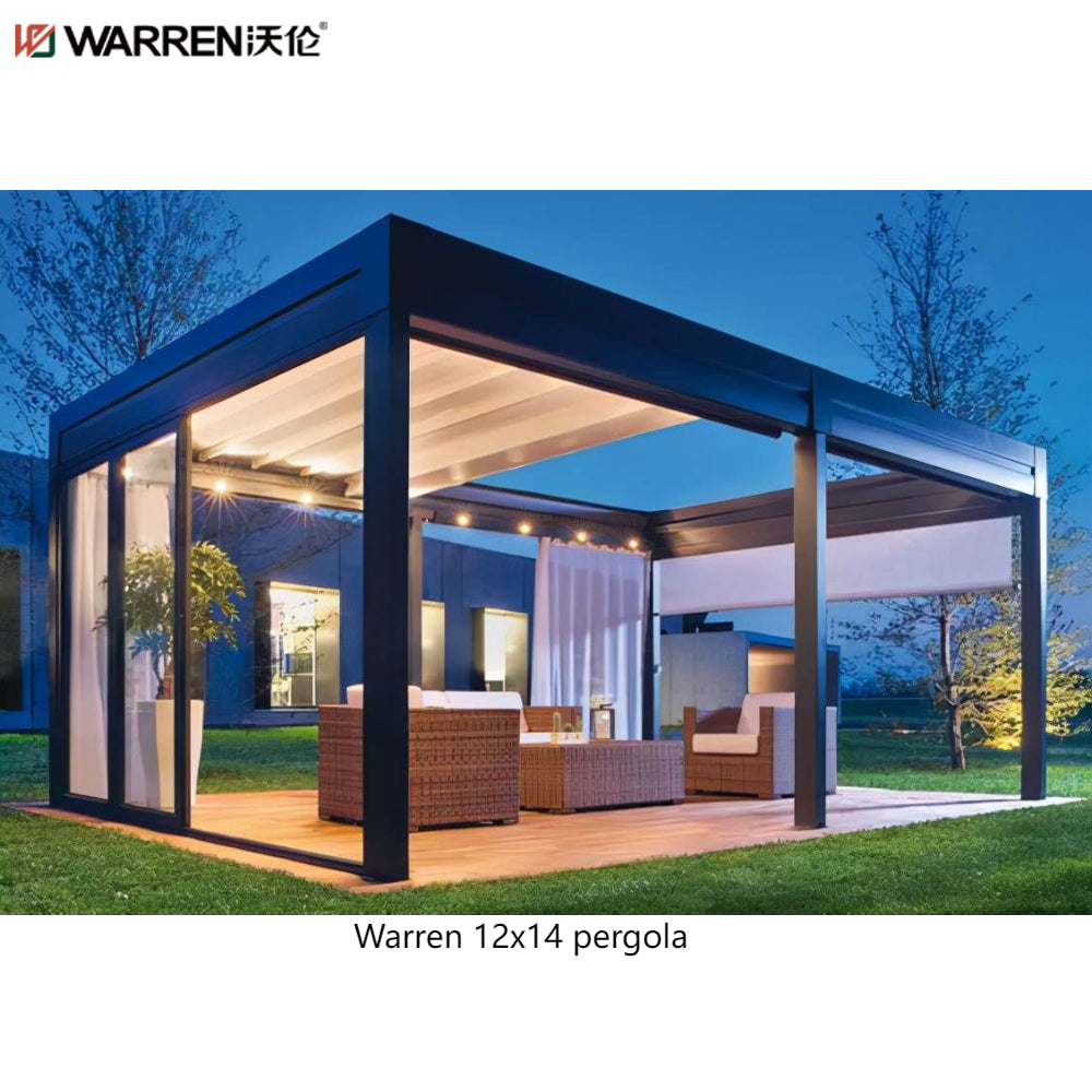 Warren 12x14 Pergola With Waterproof Roof Outdoor Aluminum