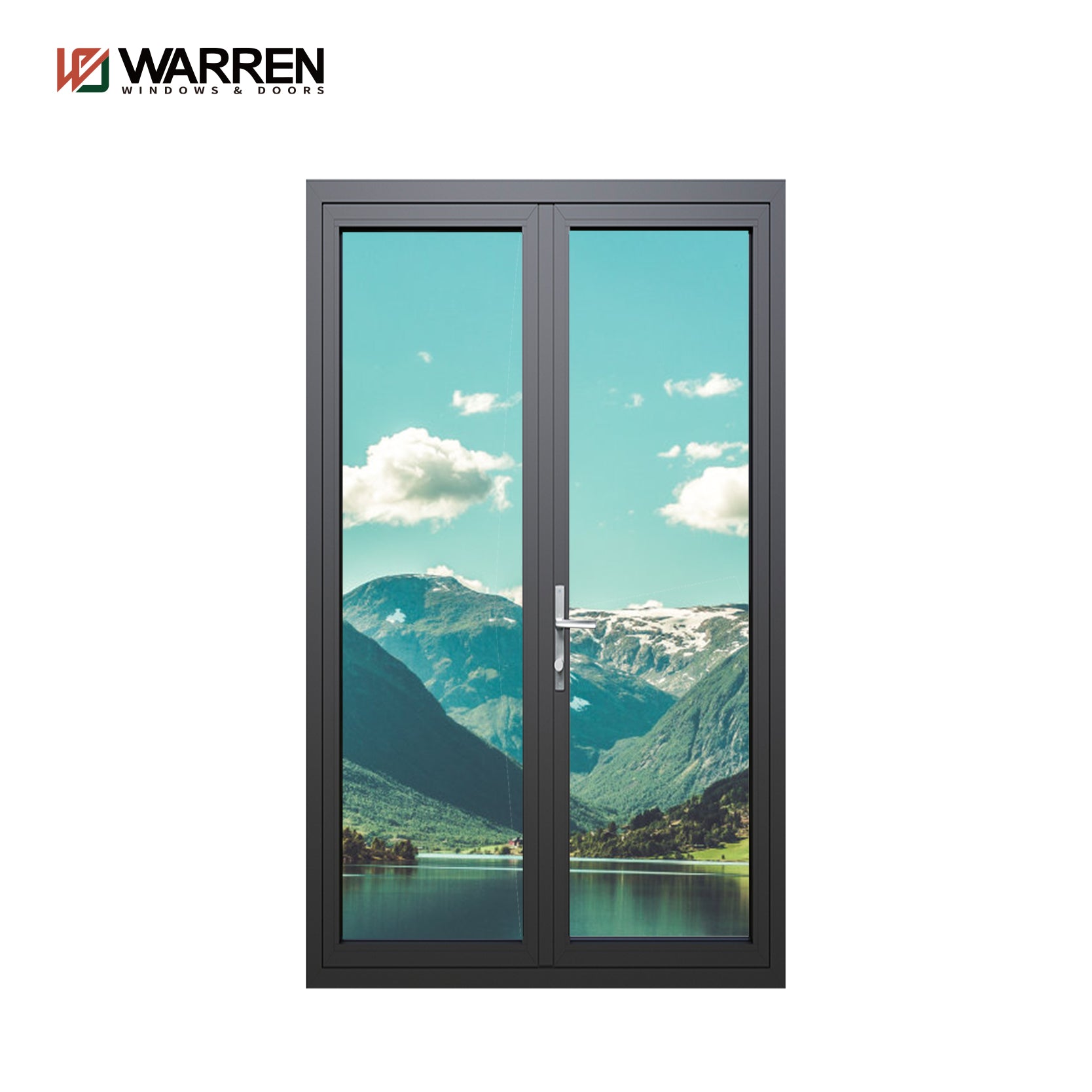 Warren 72x80 French Patio Door With Black Modern Interior French Doors