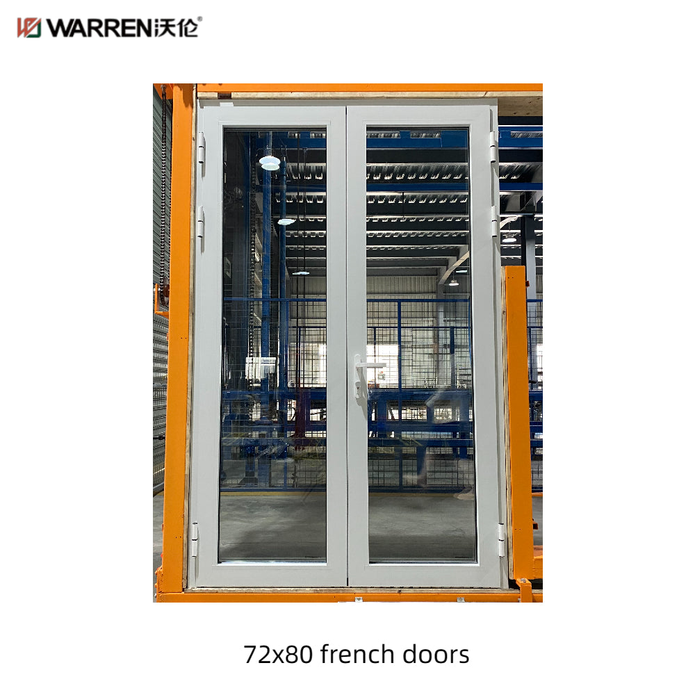 Warren 72x80 French Patio Door With Black Modern Interior French Doors