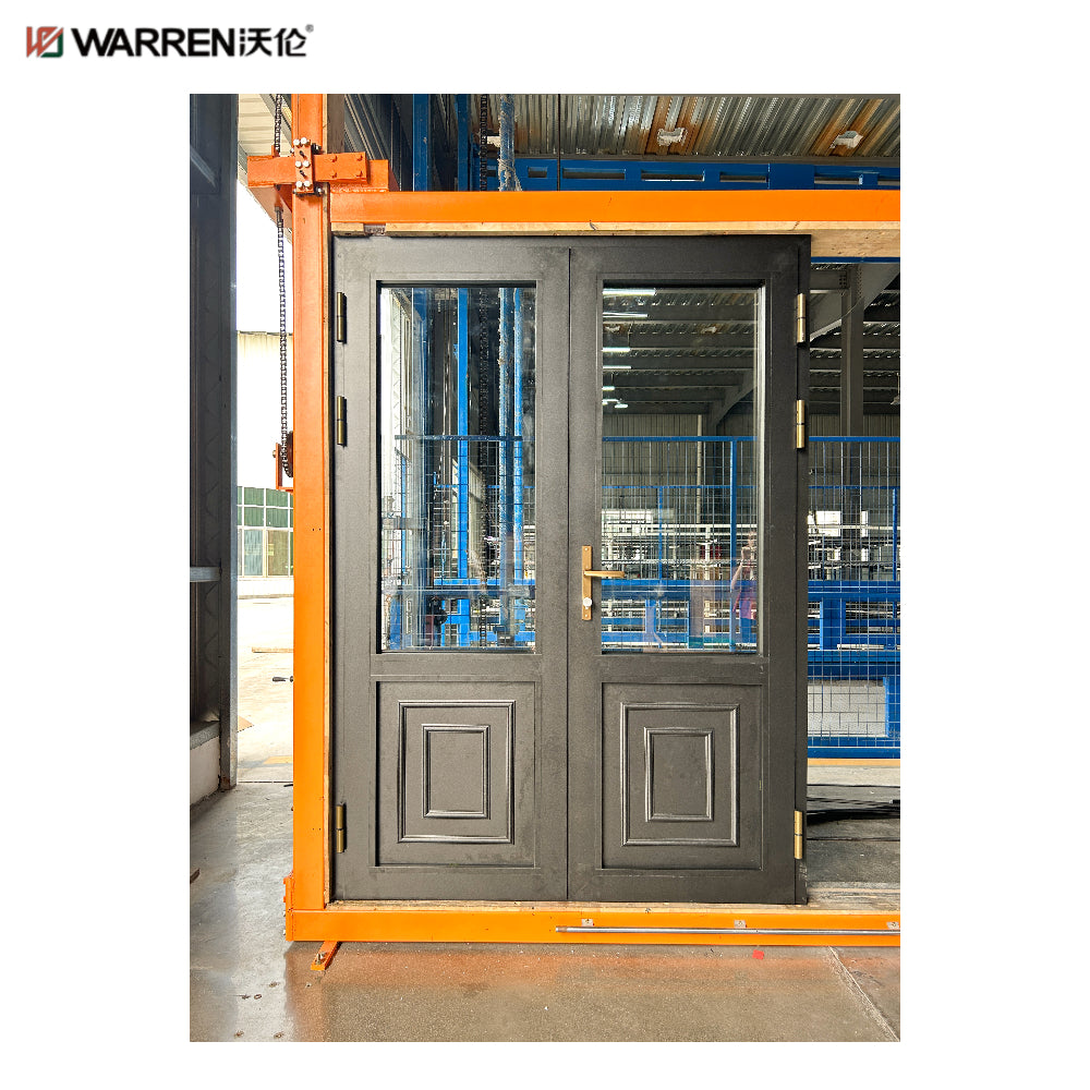 Warren 72x80 French Patio Door With Black Modern Interior French Doors