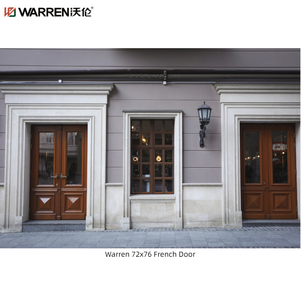 Warren 72x76 Glass Indoor French Doors With Narrow Double Doors Interior