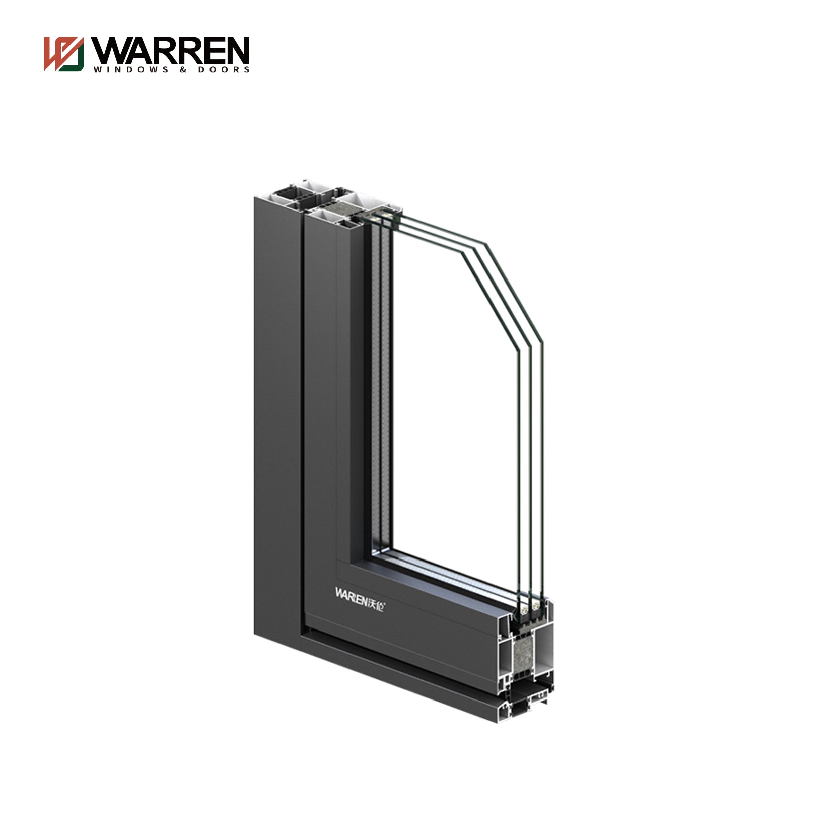 Warren 5 ft Wide Exterior French Doors With Black Interior French Doors