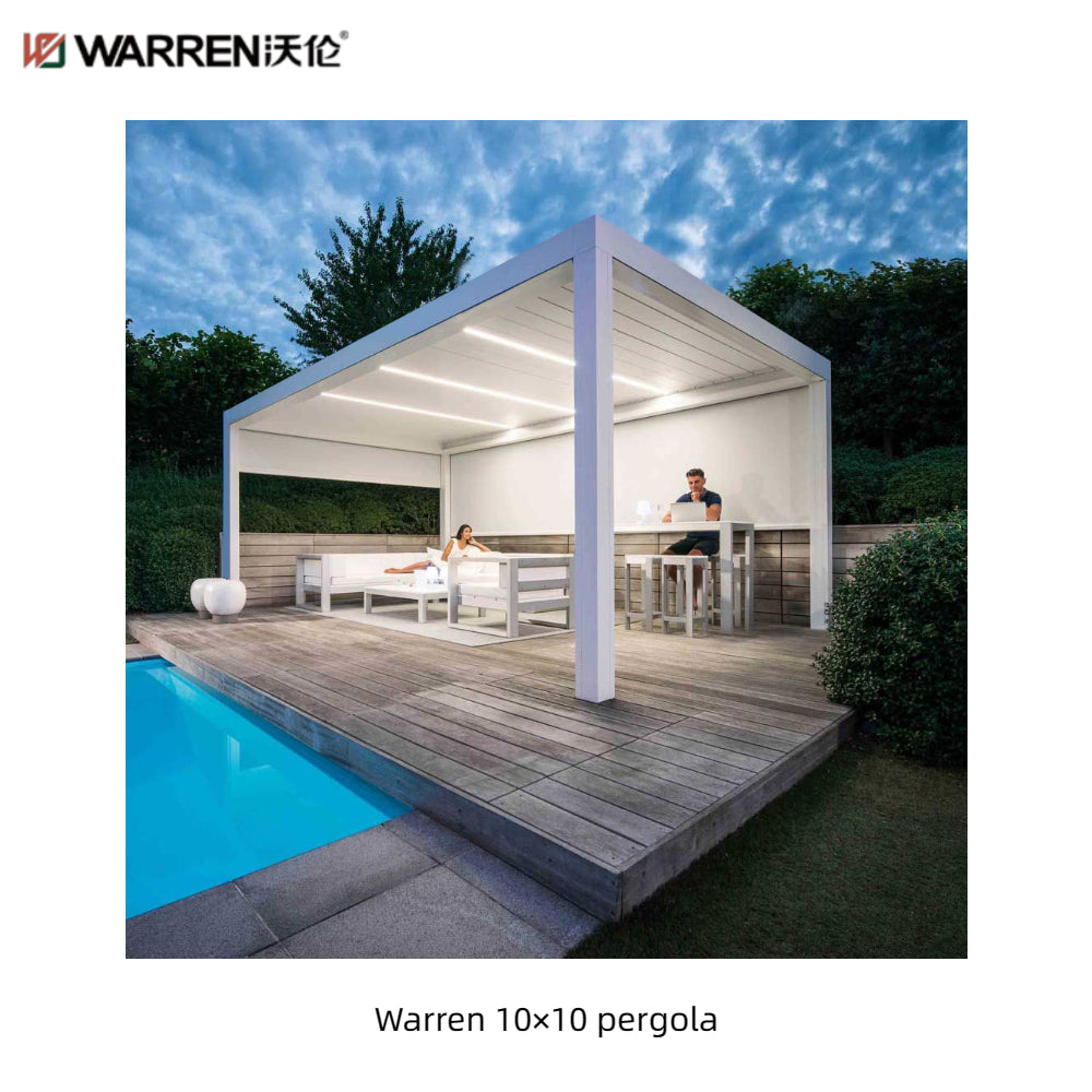 Warren 10x10 living accents pergola with aluminum louvered roof