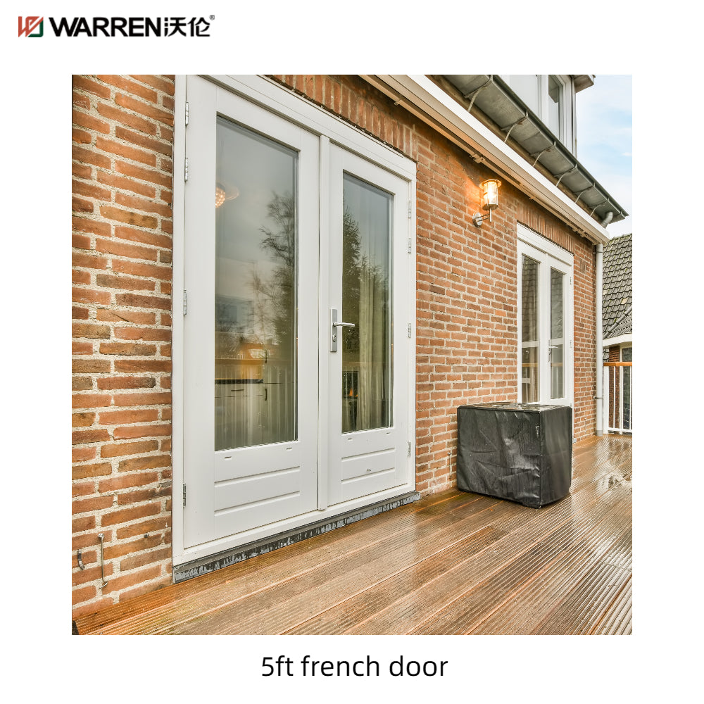 Warren 5 ft Wide Exterior French Doors With Black Interior French Doors