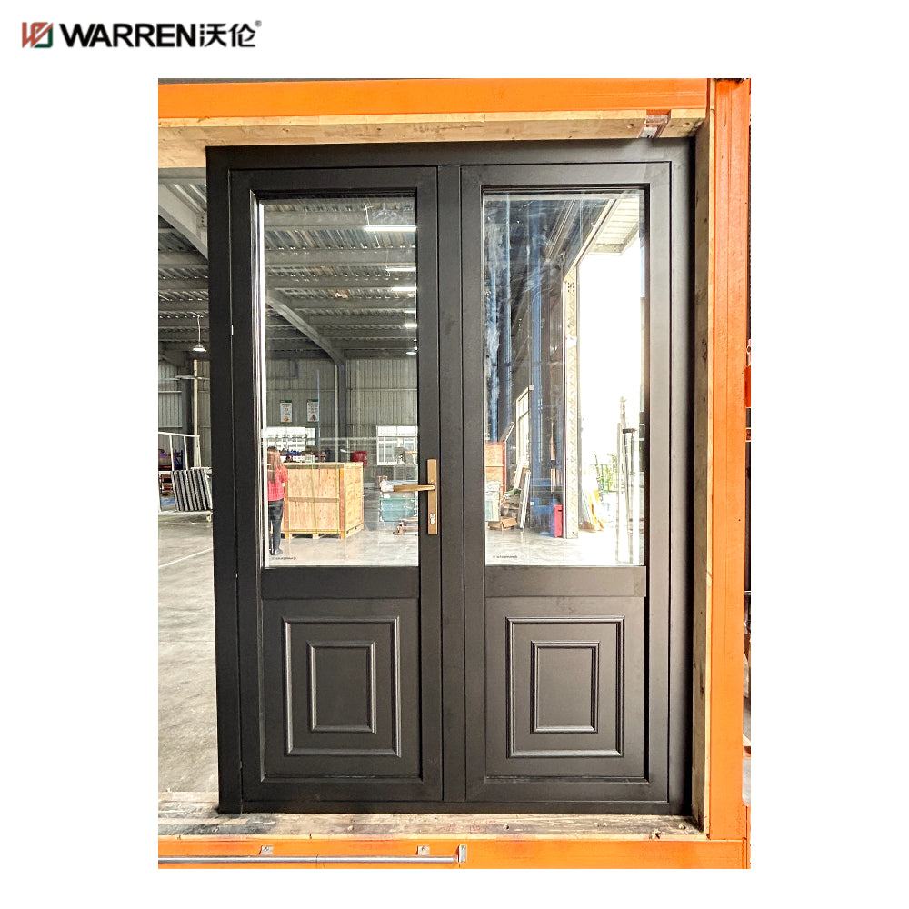 Warren 72x80 French Patio Door With Black Modern Interior French Doors