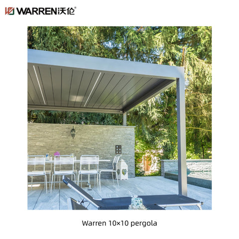 Warren 10x10 living accents pergola with aluminum louvered roof