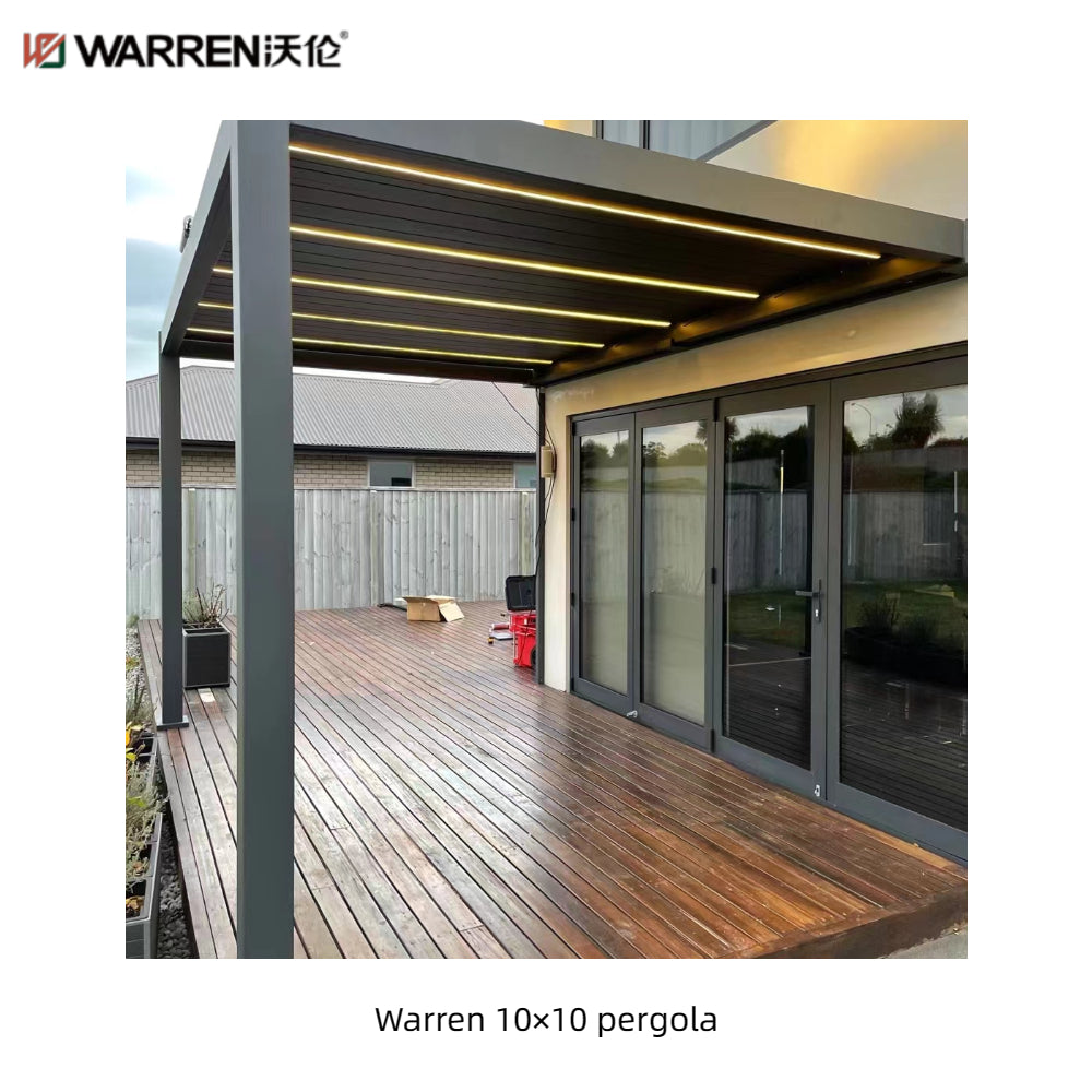 Warren 10x10 living accents pergola with aluminum louvered roof
