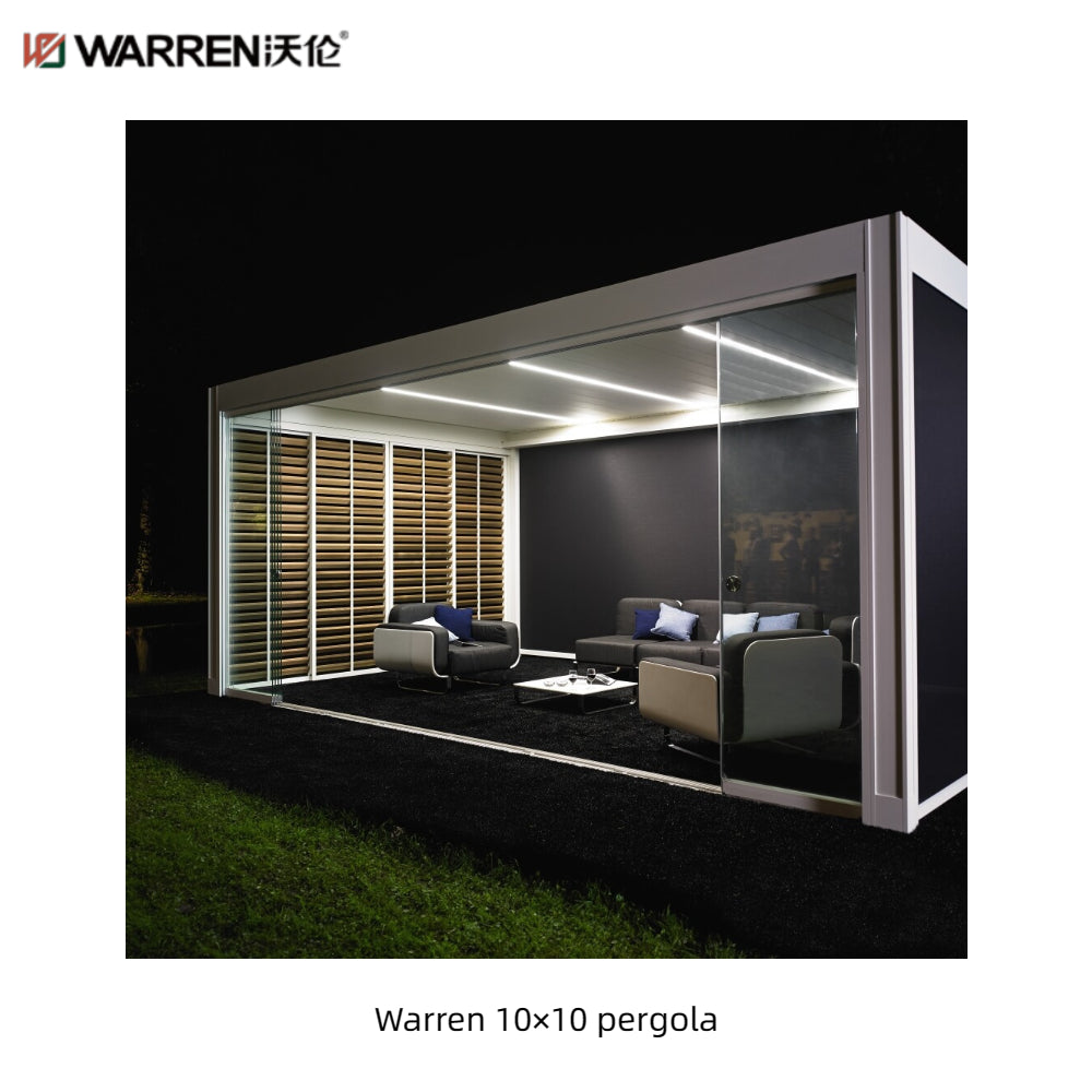Warren 10x10 living accents pergola with aluminum louvered roof