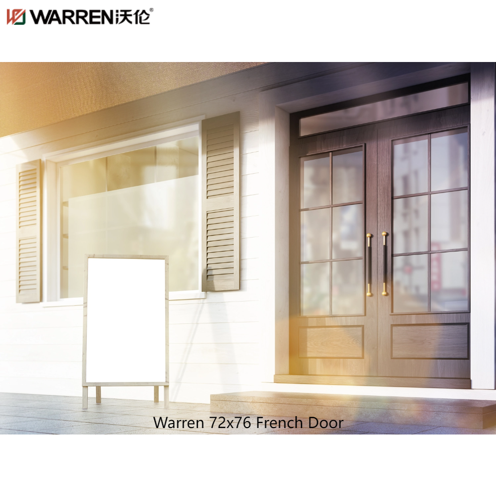 Warren 72x76 Glass Indoor French Doors With Narrow Double Doors Interior