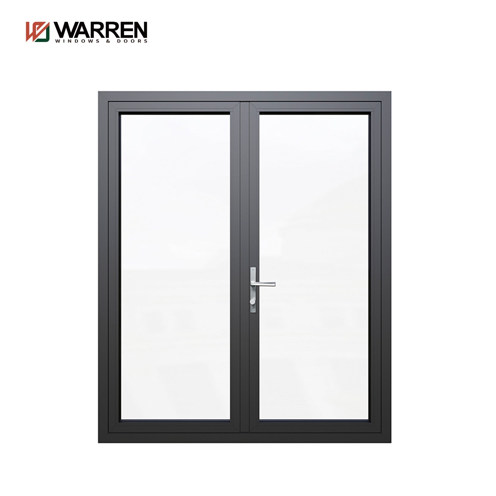 Warren 60x96 Exterior Double French Door With Modern Indoors Glass Double Doors