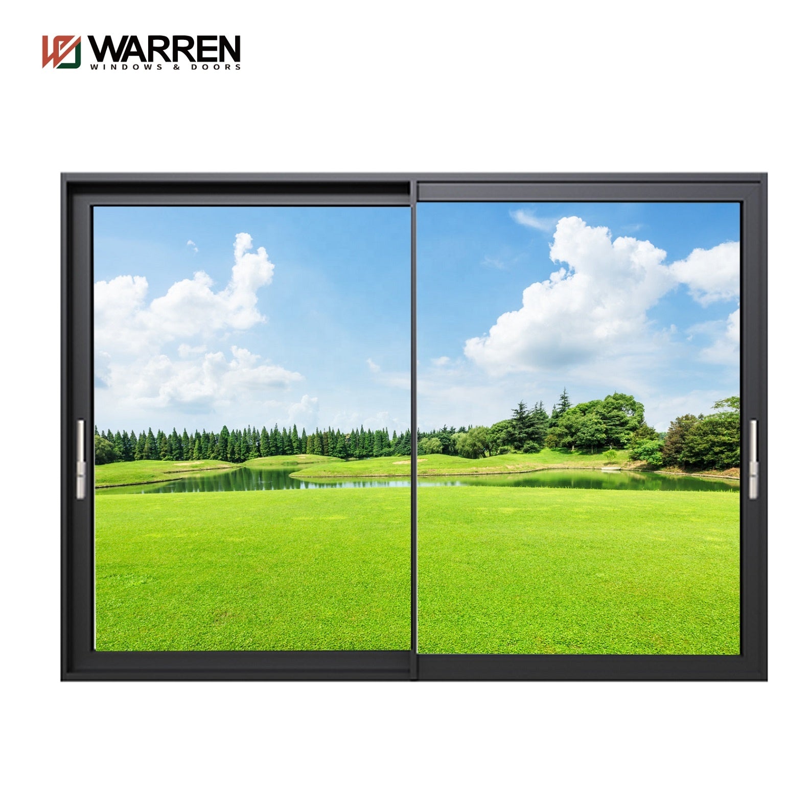 Warren aluminum Glass Sliding Door Wall System with Door Handle for sale