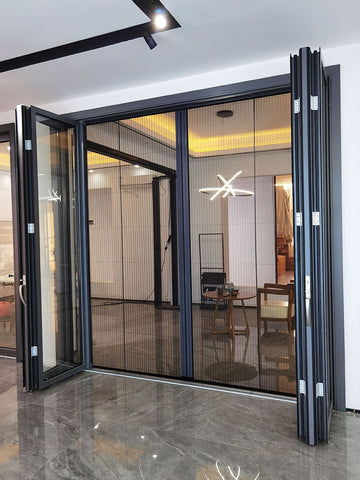 Warren Hot sale bifold doors premium aluminum folding doors double glass door