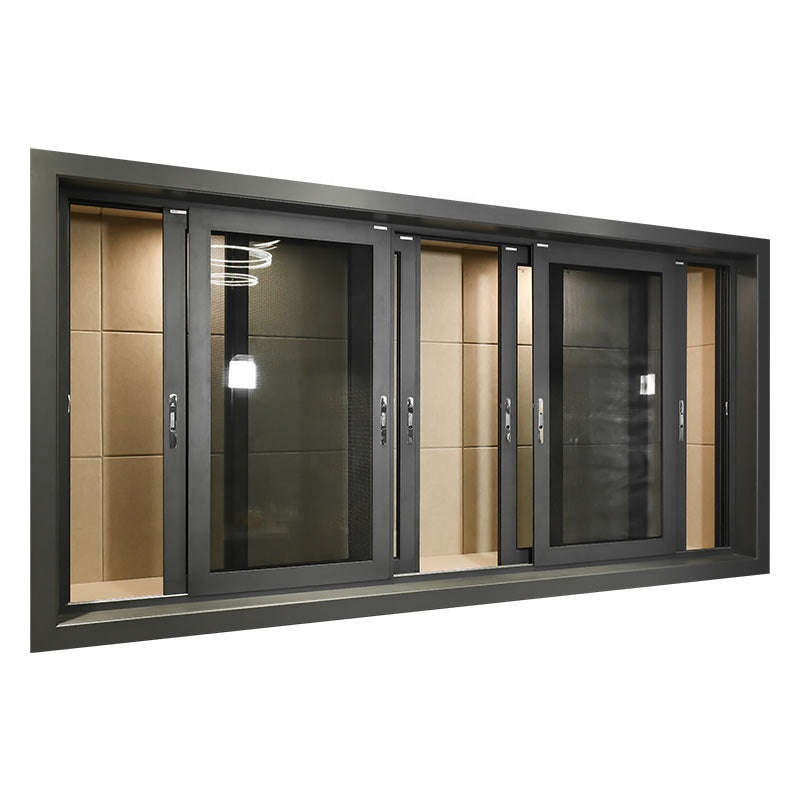 Warren American Style Modern Aluminum Alloy windows Office Interior Aluminum Tempered Glass Sliding Window